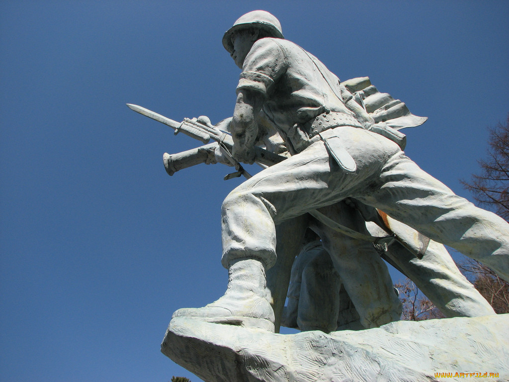 statue, dedicated, to, american, troops, at, bomunsan, , , , , 